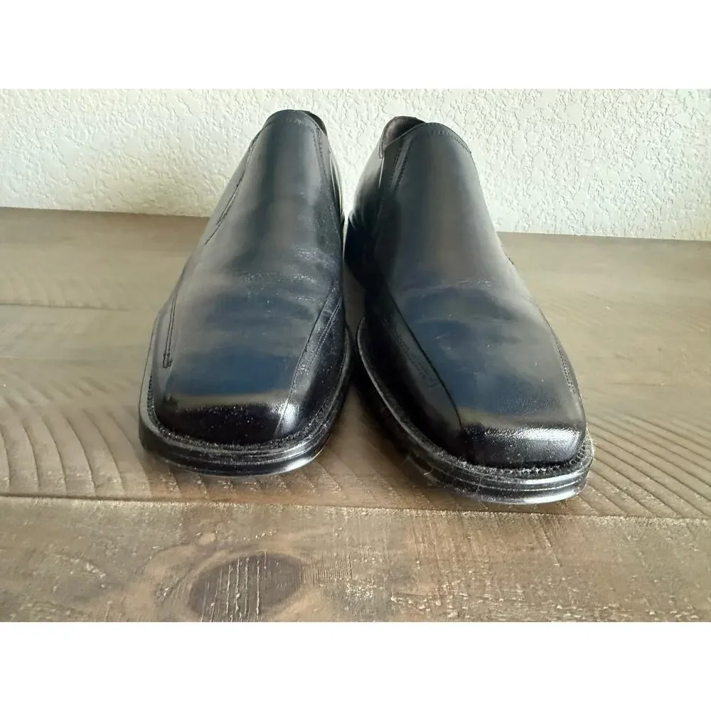 Johnston & Murphy Black Leather Slip-On Dress Shoes Men Size 8.5 Wedding Formal